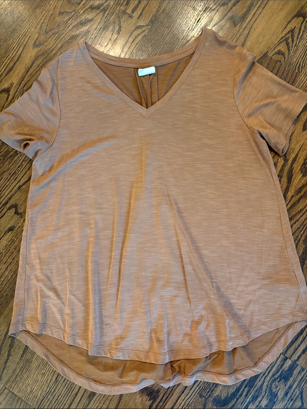 Mod Ref Relaxed V-Neck Short Sleeve Top in Warm Tan